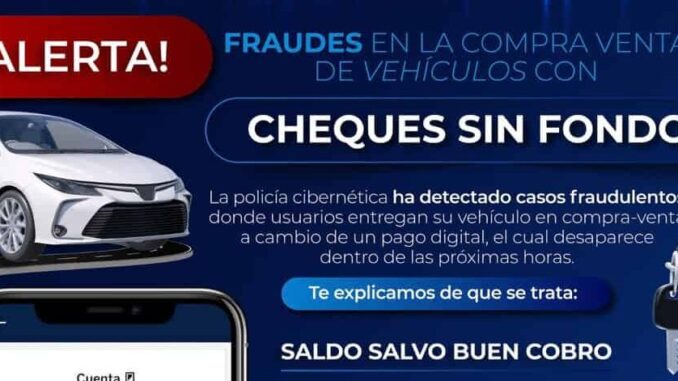Alerta Policía Municipal por estafas con “cheques sin fondo” en compra venta de autos