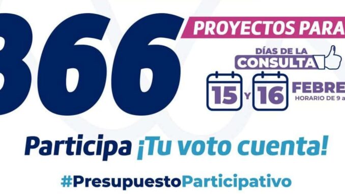 Recuerda que estos son los 366 proyectos del Presupuesto Participativo 2025: Municipio
