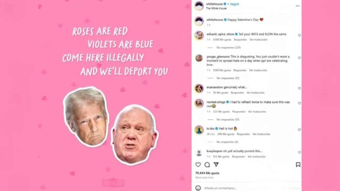  Trump manda mensaje a migrantes por San Valentín:  “Ven ilegalmente y te deportaremos”