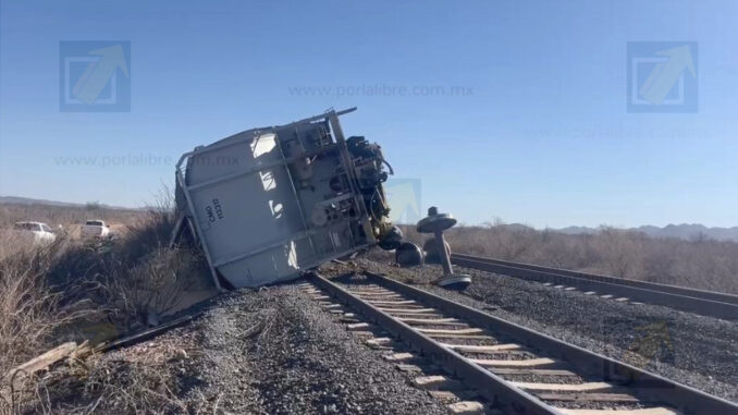 Se descarrila tren en tramo San Judas a Delicias; transportaba maíz y trigo