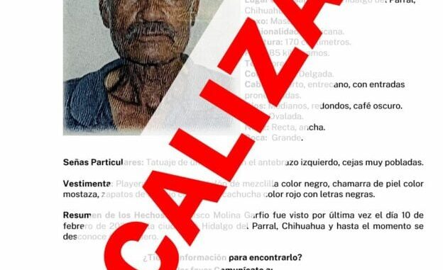 Localiza FGE a masculino con reporte de ausencia en Parral