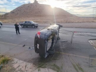 Vuelca familia en autopista Aldama Chihuahua; sólo daños