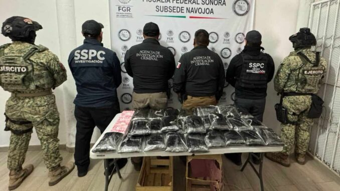 Detienen a hombre con 32 kilos de fentanilo en Sonora