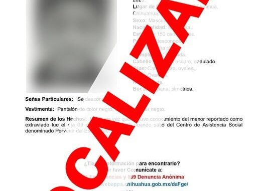 Localiza Fiscalía a dos menores de edad con reporte de desaparición en la ciudad de Chihuahua