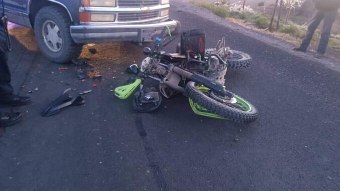 Motociclista resulta lesionado tras choque en Cuauhtémoc