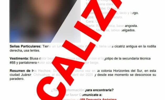 Localiza FEM sana y salva a menor con reporte de ausencia en Ciudad Juárez