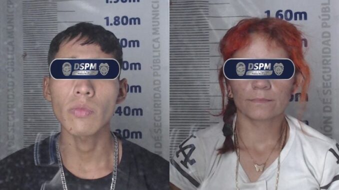 Policias municipales detienen a pareja motociclista por narcomenudeo