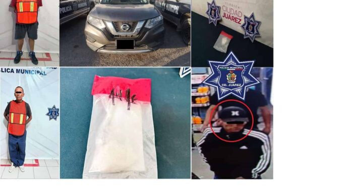 Arrestan a dos sujetos por posesión de cristal y los vinculan con robos a comercios