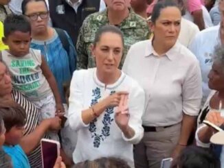Sheinbaum visita a damnificados por huracán «Erick» en Oaxaca