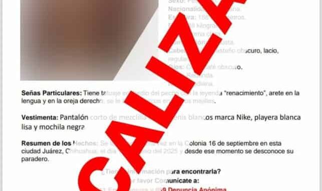 Localiza FEM sana y salva a menor de edad con reporte de ausencia en Ciudad Juárez