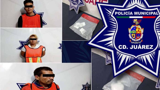 Detienen a tres en posesión de cristal y cocaína en distintas colonias