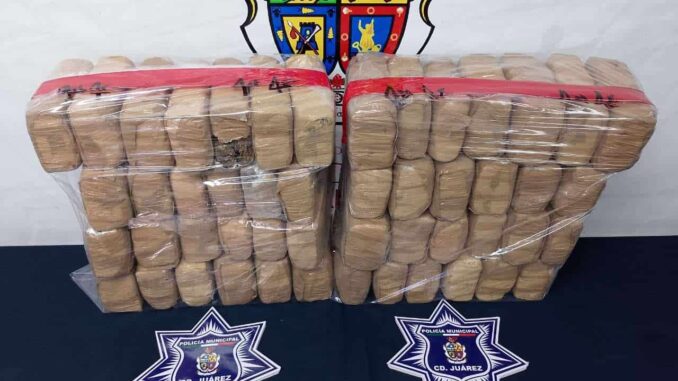 Decomisan 50 libras de mariguana y un vehículo robado