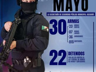 Retiran de las calles 30 armas de fuego durante mayo