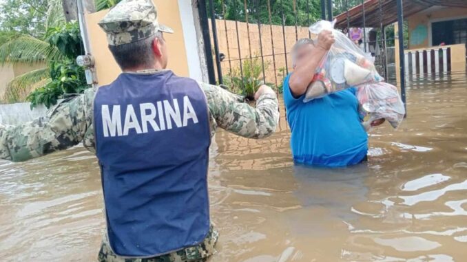 Marina auxilia a población de Tamaulipas y Veracruz tras paso de tormenta «Barry»
