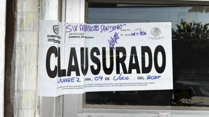 Clausura gobernación 34 establecimientos durante la última semana