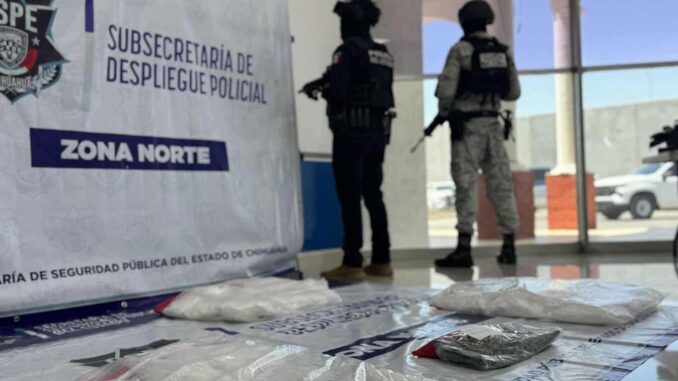 Aseguran más de 26 kilos de metanfetamina en operativo en conjunto en Juárez