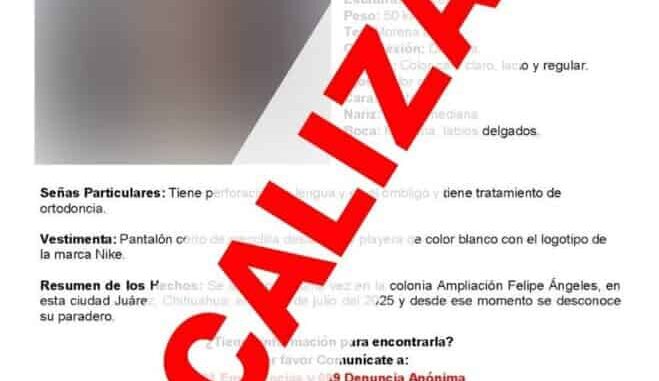 Localiza FEM Zona Norte sana y salva a menor con reporte de ausencia en Ciudad Juárez