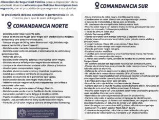 Difunde Policía Municipal lista de objetos recuperados para que sean reclamados sus dueños