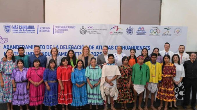 Maru Campos abandera a atletas rarámuri; participarán en Juegos Maestros Indígenas 2025 de Ottawa, Canadá