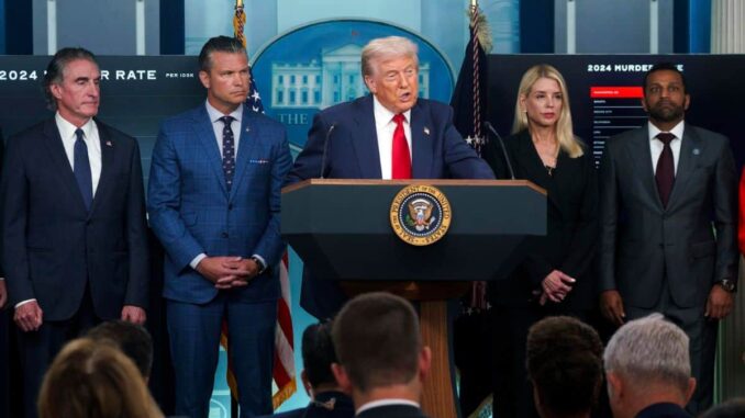 Trump pone a la Policía de Washington bajo control federal y activa la Guardia Nacional