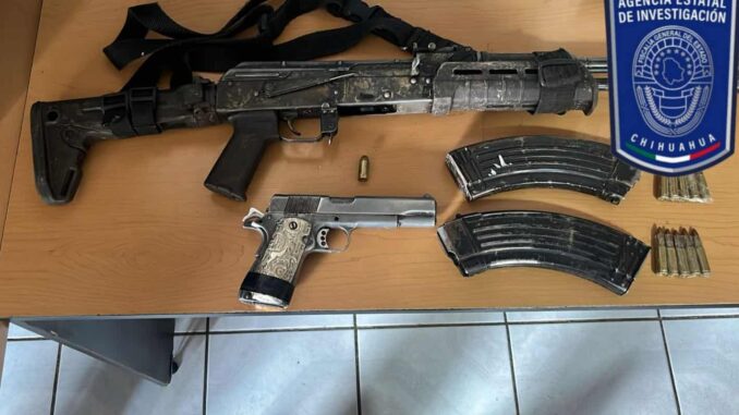 Aseguró AEI armas de fuego en Guachochi