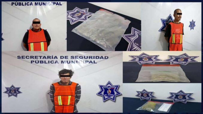 Aseguran marihuana y detienen a tres hombres por narcomenudeo