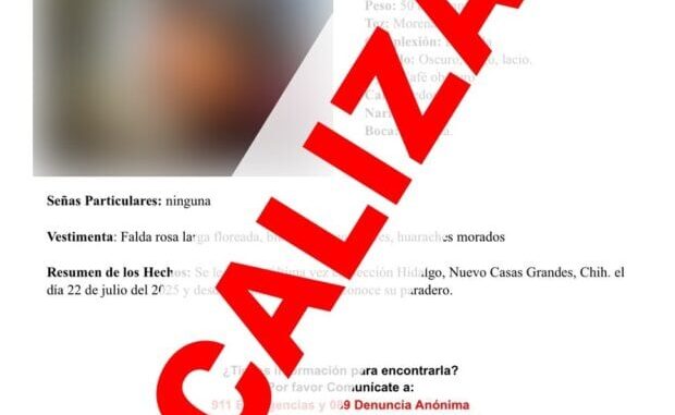 Localiza FEM Noroeste a una menor de edad que contaba con reporte de ausencia en Nuevo Casas Grandes