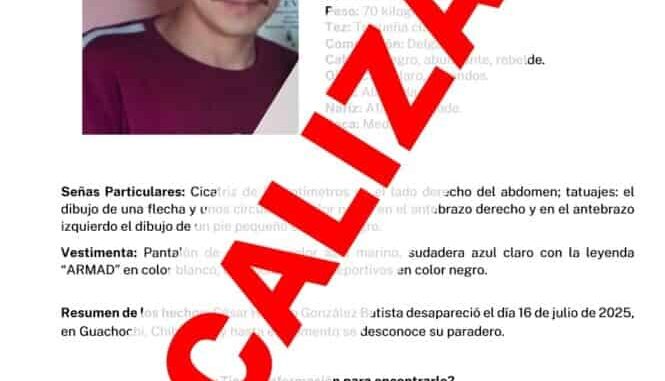 Localiza AEI a joven reportado ausente en Guachochi