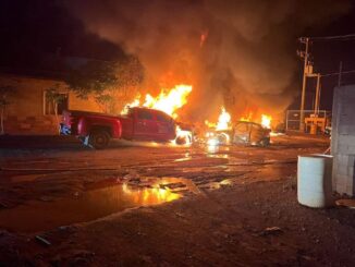 Violencia en Aldama: joven baleado y cuatro vehículos incendiados en la madrugada