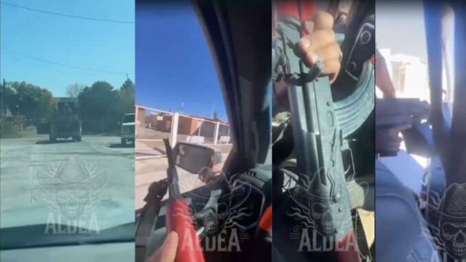 Difunden video de la llegada de una caravana de sujetos fuertemente armados a Coyame