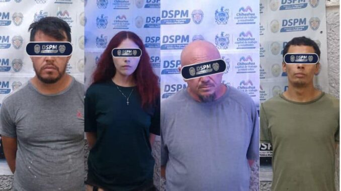 Detienen municipales a tres hombres y una mujer con droga y un arma en la colonia Revolución