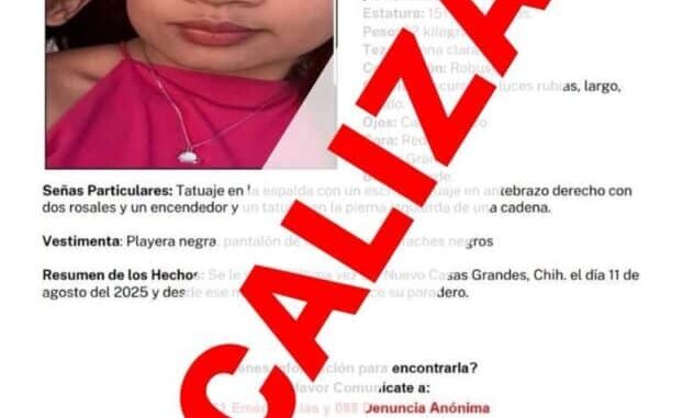 Localiza FEM Noroeste a mujer con reporte de ausencia en NCG