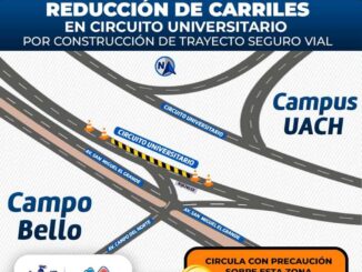 ¡Cuidado! Reducción de carriles en tramo del Circuito Universitario por trabajos de obra: Municipio