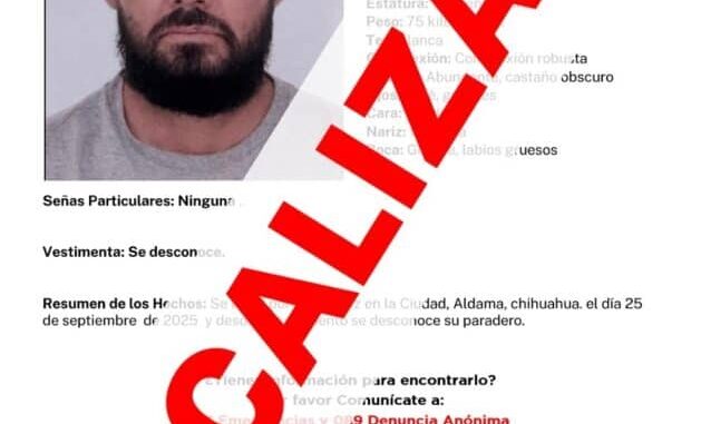 Localiza Fiscalía a masculino reportado ausente en Aldama