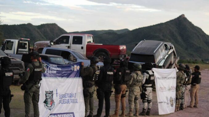 Aseguran células BOI 12 vehículos robados y con alteración de series durante operativo en Moris
