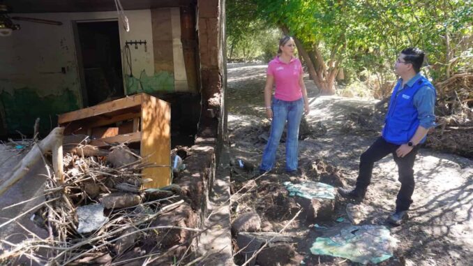 Reconoce Yesenia Reyes apoyo del Gobierno del Estado a familias afectadas por lluvias en el Distrito 01