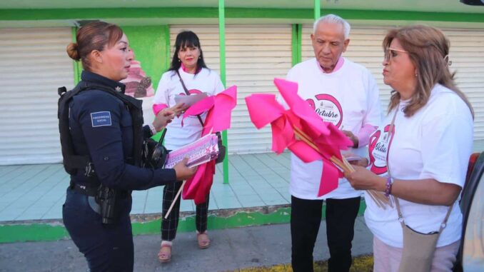 Participa Policía Municipal en jornada contra el cáncer