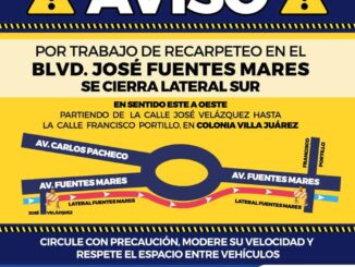 Recuerde! Hay recarpeteo en tramo del boulevard José Fuentes Mares