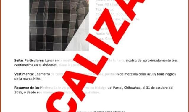 Localiza FGE a masculino con reporte de ausencia en Parral
