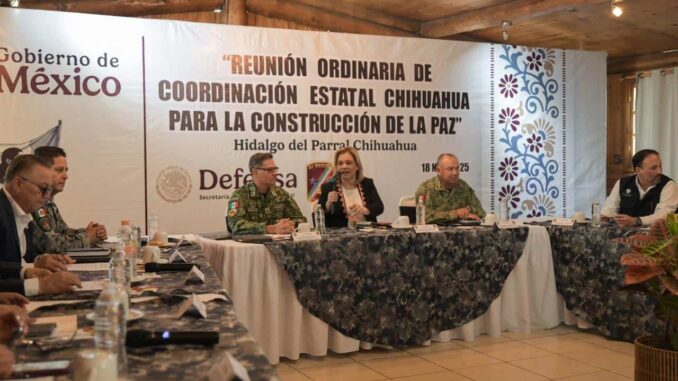 Maru Campos encabeza sesión de la Mesa de Seguridad en Parral