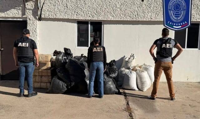 Asegura AEI media tonelada de mariguana en carretera Parral- Balleza