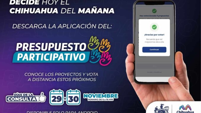 Municipio lanza aplicación para votar en el Presupuesto Participativo desde tu celular