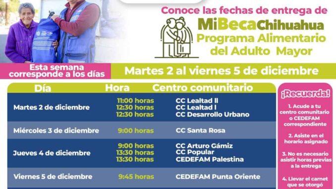 Anuncia DIF Municipal fechas de últimas entregas del PAAM 2025