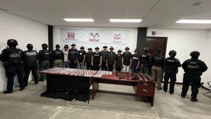 Detienen a 12 presuntos miembros del CJNG en Chiapas