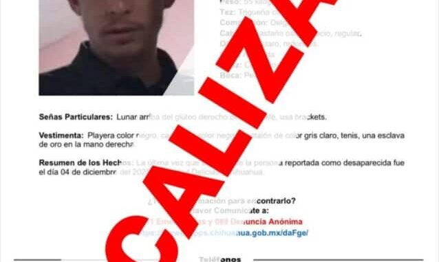 Localiza Fiscalía a hombre con reporte de ausencia en ciudad Delicias