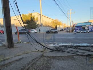 Tráiler derriba 4 postes de Telmex y deja sin servicio a varias colonias al norte 