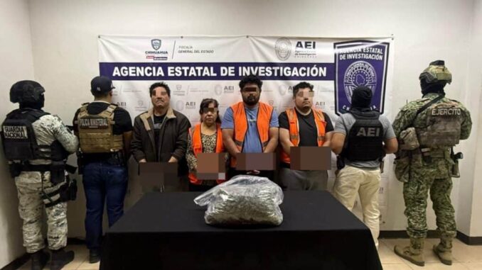 Detiene AEI a cuatro personas con más de 2 kilos de marihuana