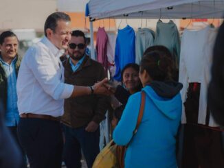 Recorre Marco Bonilla el mercado San Pancho en Juárez y escucha a su gente