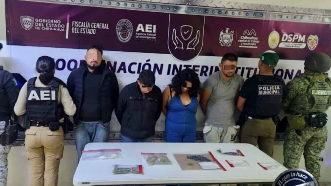 Aseguran a 4 en operativo conjunto, les encuentran arma de fuego y droga