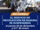 ¡Recuerda! Servicio de recolección de basura se suspenderá el 25 de diciembre y 1 de enero